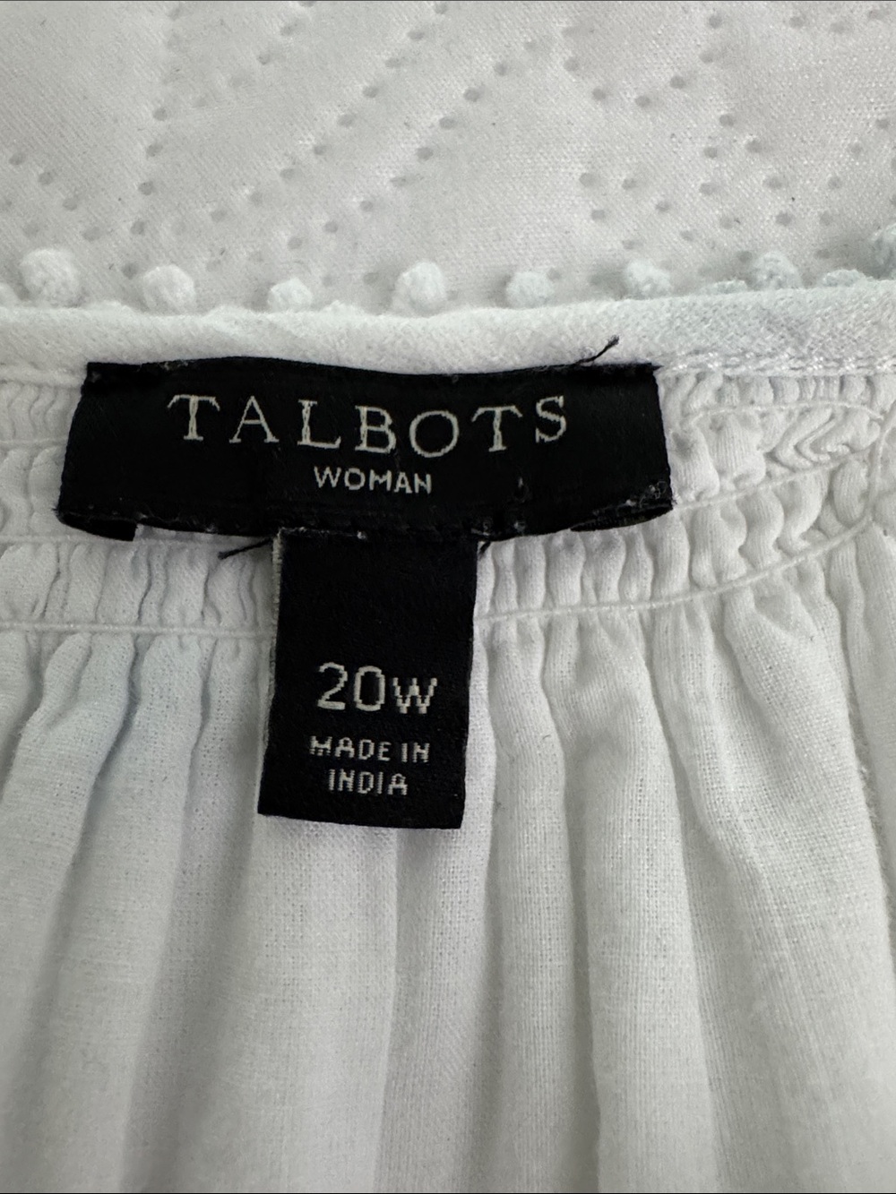 Talbots Woman Maxi Dress White Sleeveless Eyelet Cotton Boho Peasant Size 20W - Picture 14 of 16